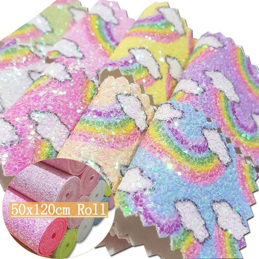 Spark Your Creativity with Rainbow Glitter Faux Leather Crafting Roll