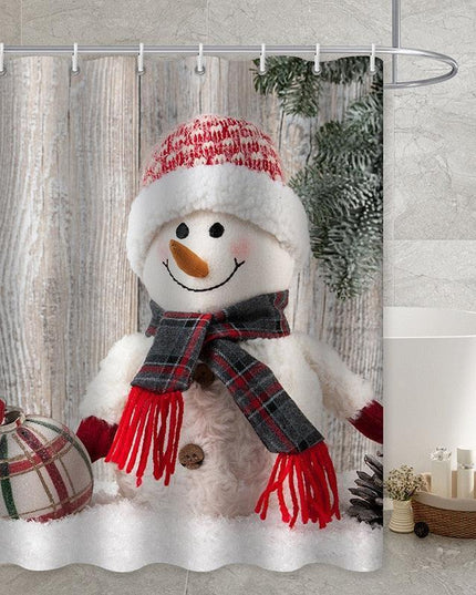 Charming Winter Wonderland Snowman Shower Curtain - Bring Holiday Joy to Your Bathroom