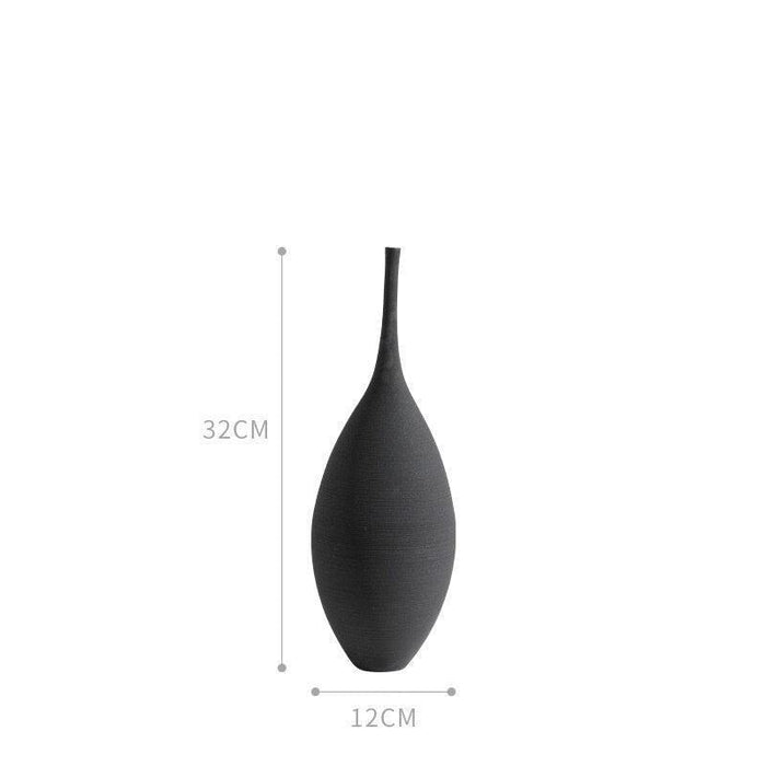 Scandinavian Black and White Zen Vase for Tranquil Home Setting