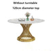 Gilded Glamour Round Dining Table: Contemporary Metal Cylinder Design