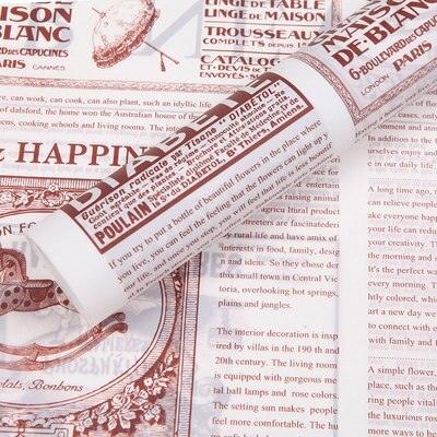 20pcs Simple Wrapping Paper Waterproof English Newspaper Flowers
