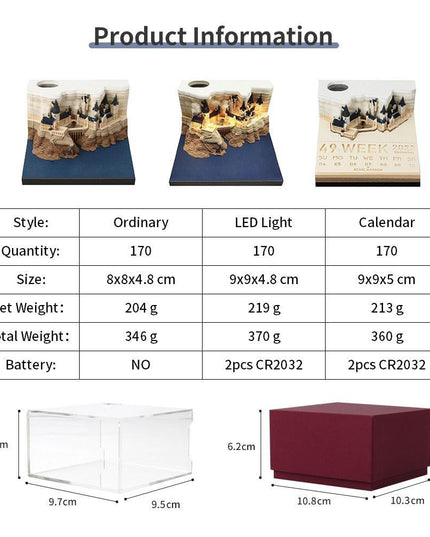 Illuminated Fantasy Castle 3D Memo Pad - Unlock Your Imagination