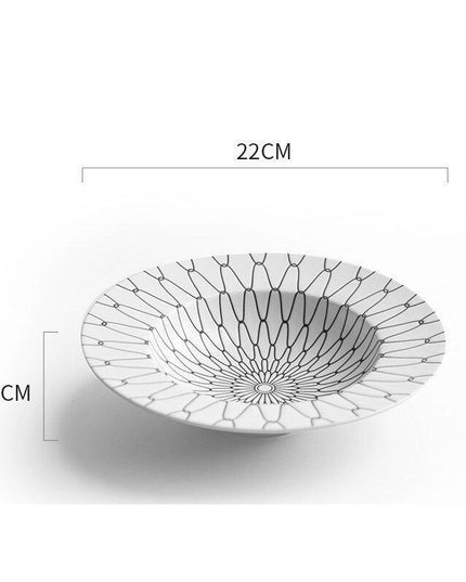 Stylish Black Geometric Dinner Plates - Luxe Dining Essentials for Exquisite Meals