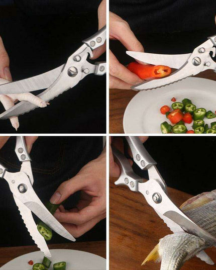 Versatile Precision Kitchen Scissors - Effortlessly Cut Through Meat, Bones, and Vegetables