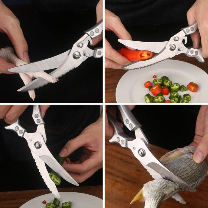 Precision Kitchen Shears with Secure Lock - Cut Meat, Bones, and Vegetables with Ease