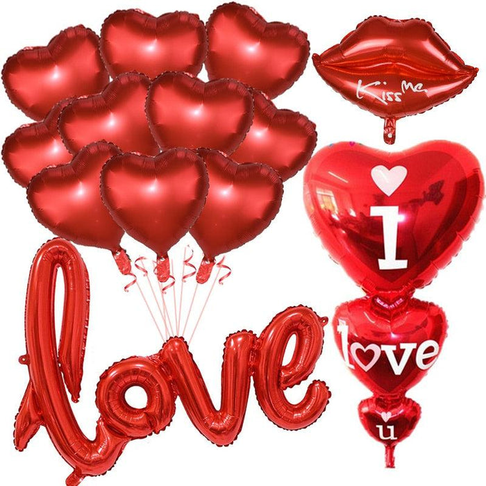 Romantic Red Love Letter Heart Balloon: Foil Event Decoration for Love-filled Celebrations