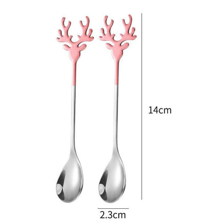 Santa's Joyful Holiday Silverware Duo - Cheerful Spoon and Fork Set for Festive Feasts