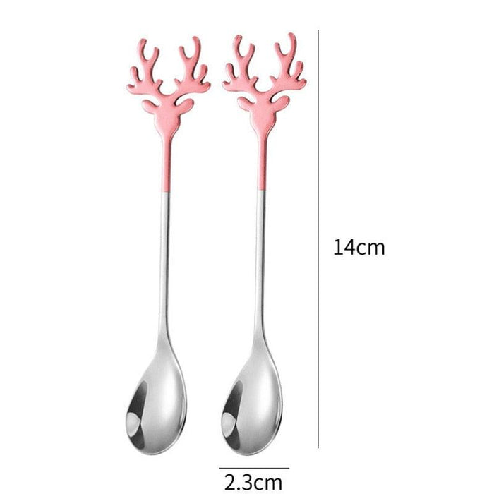 Santa's Joyful Holiday Silverware Duo - Cheerful Spoon and Fork Set for Festive Feasts