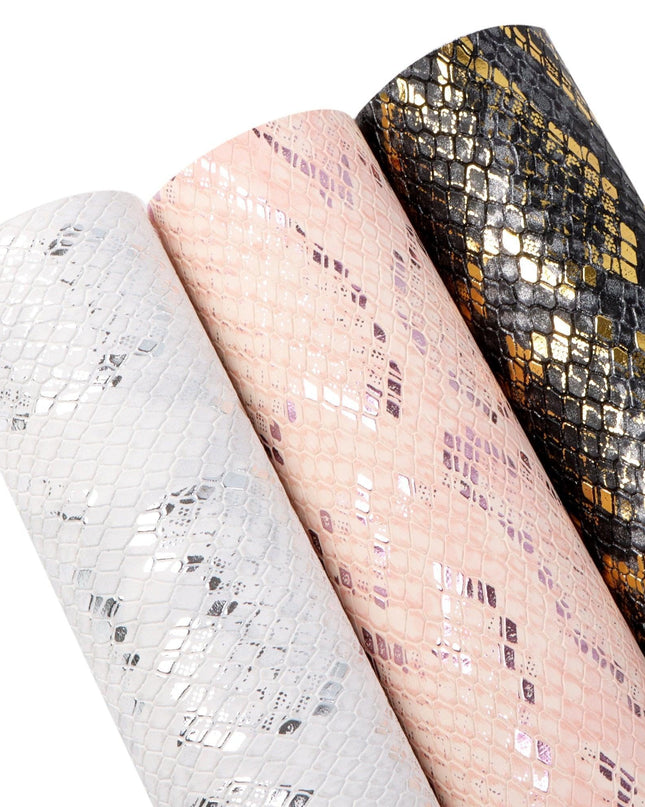 Elegant Pearl Striped Synthetic Leather Sheet: Enhance Your Creative Endeavors