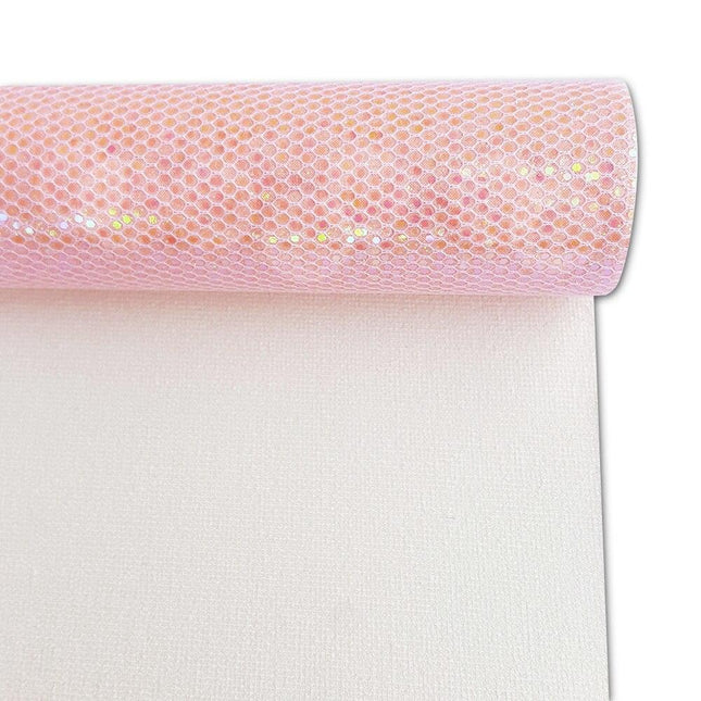 Shimmering Pink Faux Leather Crafting Roll for Creative DIY Projects