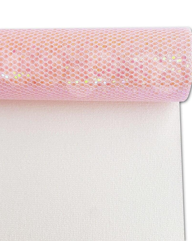Shimmering Pink Faux Leather Crafting Roll for Creative DIY Projects