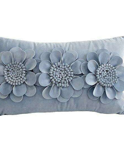 Pink and White Floral Velvet Tufted Throw Pillow Set with Fringe Trimming