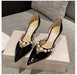 Pearl Embellished Stiletto Pumps: Exquisite Pointed Toe Wedding Heels