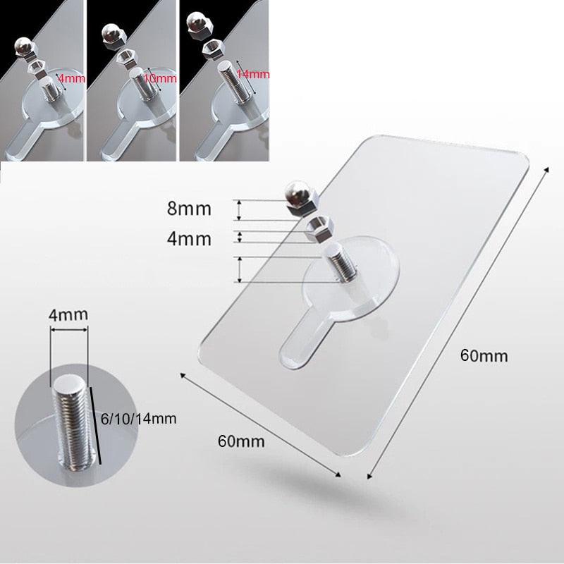 10/5Pcs HIgh Quality Punch-free Screws Strong Self-adhesive Suction Cup Sucker Wall Hooks Hanger for Kitchen Bathroom Tools-0-Très Elite-5PCS-6mm-Très Elite