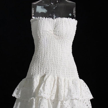 Chic Off-Shoulder Mini Dress with Flirty Layered Hem