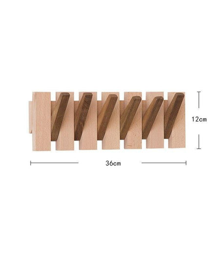 Elegant Beech Wood Wall-Mounted Coat Rack with Sandalwood Accents