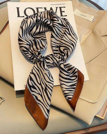 Opulent Leopard Print Silk Square Scarf - Elevate Your Style with Elegance