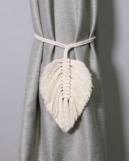 Nordic Elegance: Hand-Woven Cotton Rope Curtain Tiebacks with Tassels