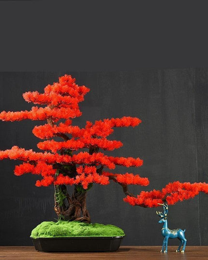 Tranquil Retreat Faux Pine Bonsai - Elegant Zen Decor Element