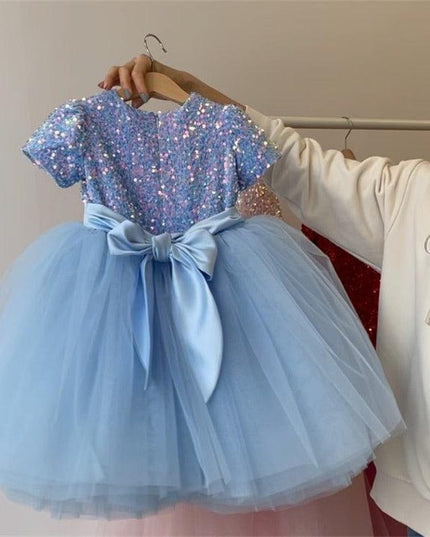 Charming Floral Bow-Back Dress for Young Royalty