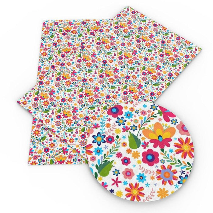 Charming Floral Synthetic Leather Craft Sheets - Essential for Creatives
