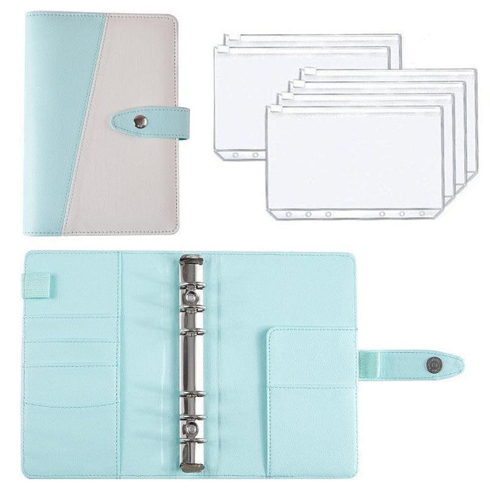 Stylish A6 Vegan Leather Planner with Interchangeable Sheets and Zippered Pockets for Effortless Organization