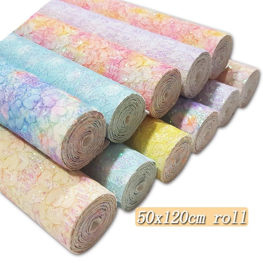 Chunky Glitter Faux Leather Roll for Creative Craft Projects
