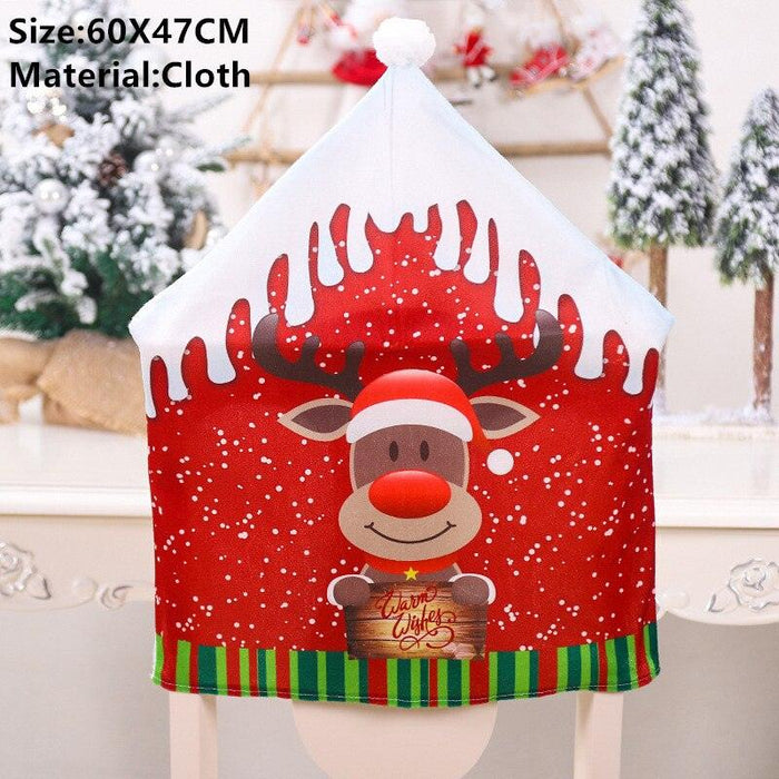 Whimsical Gnome-Themed Christmas Chair Cover - Festive Home Accent