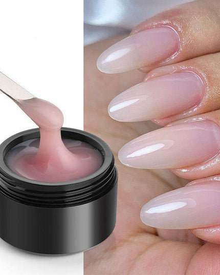 At-Home Salon Nail Extension Kit – Milky White UV Builder Gel for Professional Results