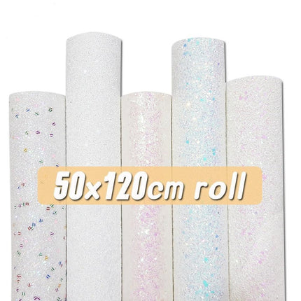 Sparkling White Faux Leather Craft Roll: Elevate Your DIY Masterpieces