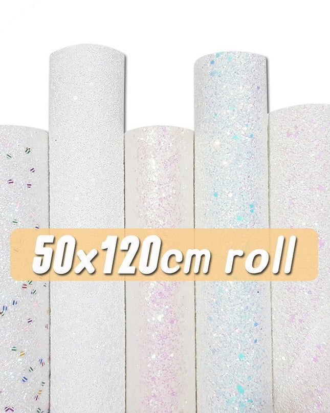 Sparkling White Faux Leather Craft Roll: Elevate Your DIY Masterpieces