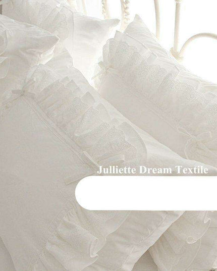 Luxurious European-Style White Satin Lace Pillowcase Set - Infuse Your Bedroom with Elegance
