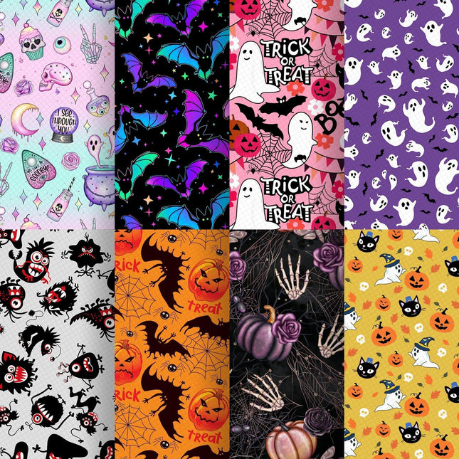 Halloween-Themed Leather Craft Sheets - Ghost & Pumpkin Designs for DIY Projects