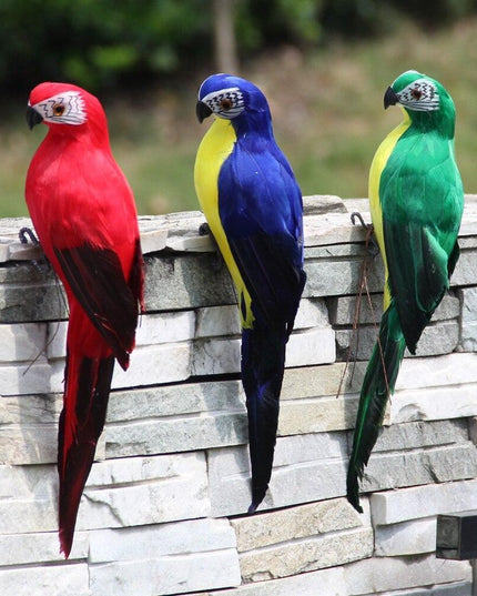 Vibrant Tropical Parrot Garden Sculpture - Realistic Outdoor Bird Decor
