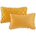 Velvet Cushion Cases with Boho Pompom Accents