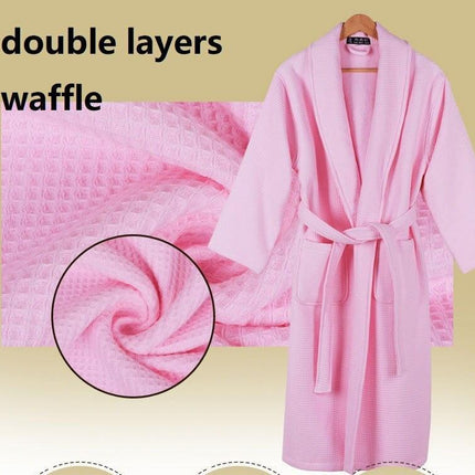 Luxury Cotton Kimono Robe with Plush Waffle Weave for Cozy Relaxation