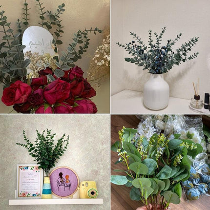 Realistic Artificial Eucalyptus Stems - Bring Natural Elegance to Your Home Decor
