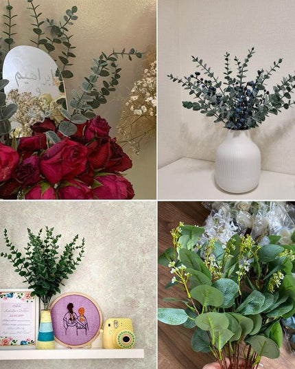 Realistic Artificial Eucalyptus Stems - Bring Natural Elegance to Your Home Decor