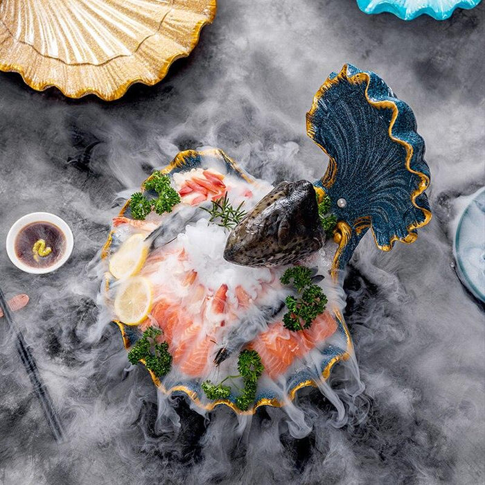 Oceanic Luxe Conch Sashimi Display Plate
