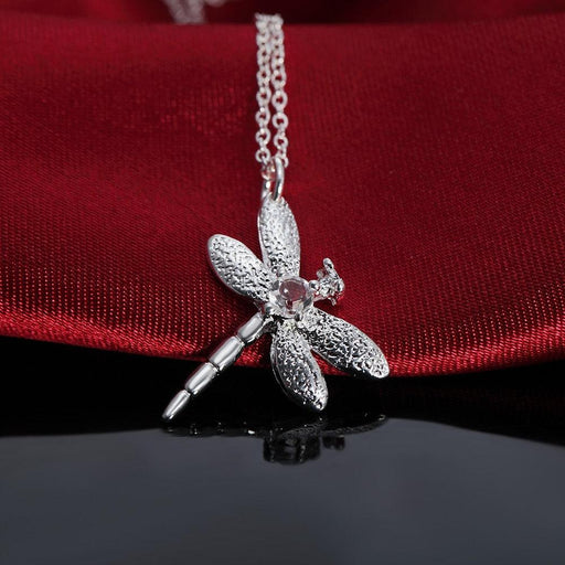 Dragonfly Silver Crystal Jewelry Set - Botanica Collection