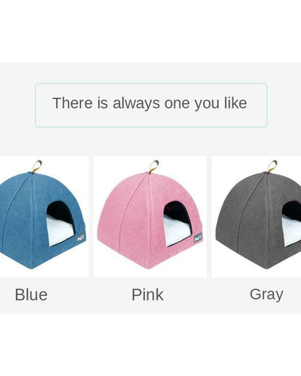 Cozy Velvet Winter Hideaway for Small Pets