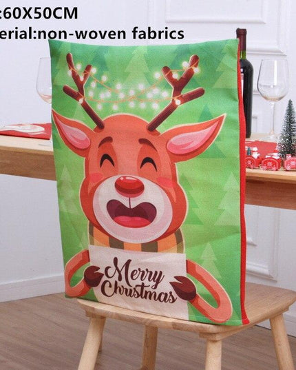 Whimsical Gnome-Themed Christmas Chair Cover - Festive Home Accent