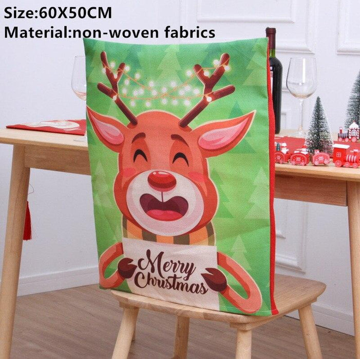 Whimsical Gnome-Themed Christmas Chair Cover - Festive Home Accent