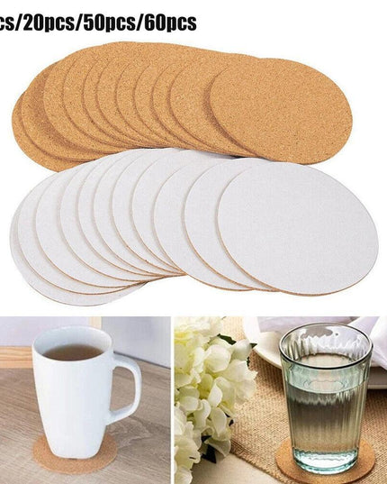 Customizable 60-Piece Cork Coaster Set: Stylish Protection for Your Tabletops