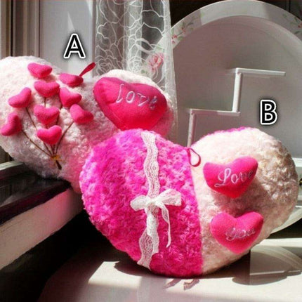 Luxurious Heart-Shaped Velvet Rose Plush Cushion - The Perfect Cozy Gift for Loved Ones