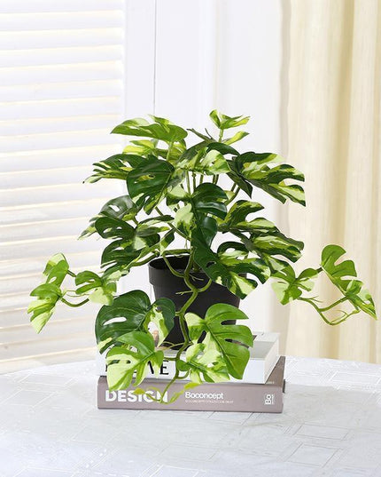 Realistic Green Turtle Leaf Faux Plant for Home and Garden Decoration