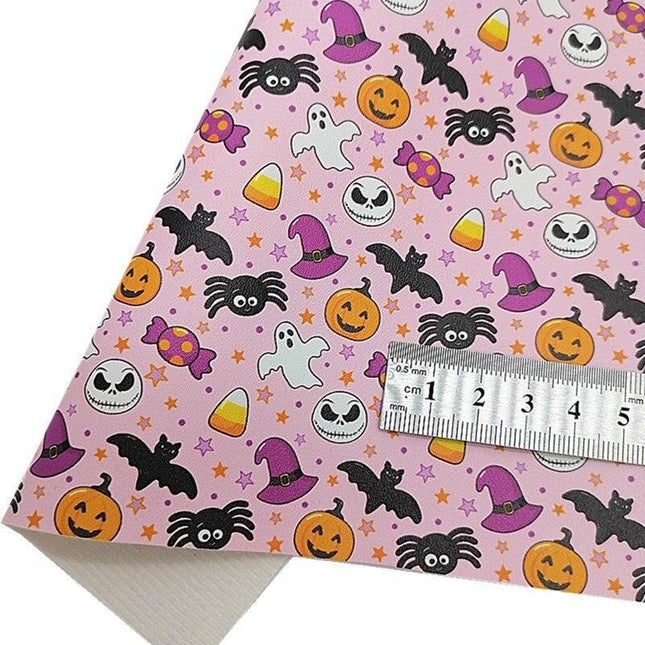 Enchanting Leopard Faux Leather Craft Kit - Spooky Pumpkin Ghosts for Halloween DIY Projects