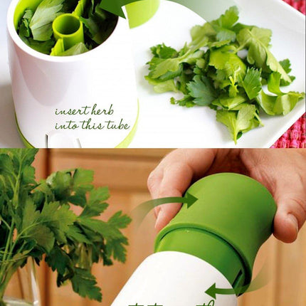 Vibrant Green Herb Grinder and Spice Chopper Set with Convenient Condiment Container
