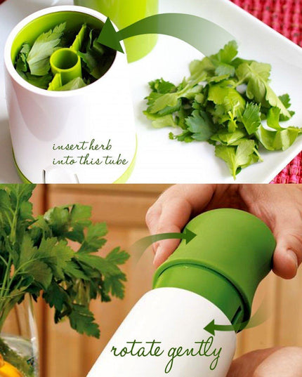 Vibrant Green Herb Grinder and Spice Chopper Set with Convenient Condiment Container