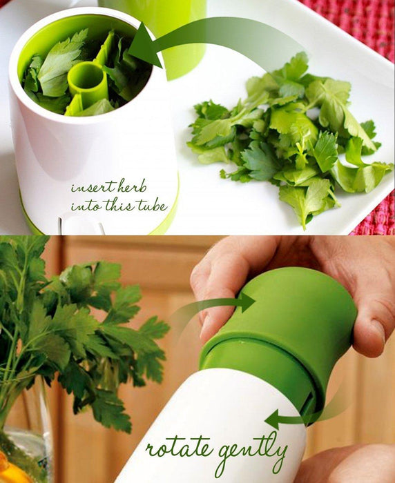 Parsley Spice Mincer Stainless Steel Manual Herb Mill Vegetable Grinder Chopper Condiment Container Shaker Mills Kitchen Tools-0-Très Elite-A green-Très Elite